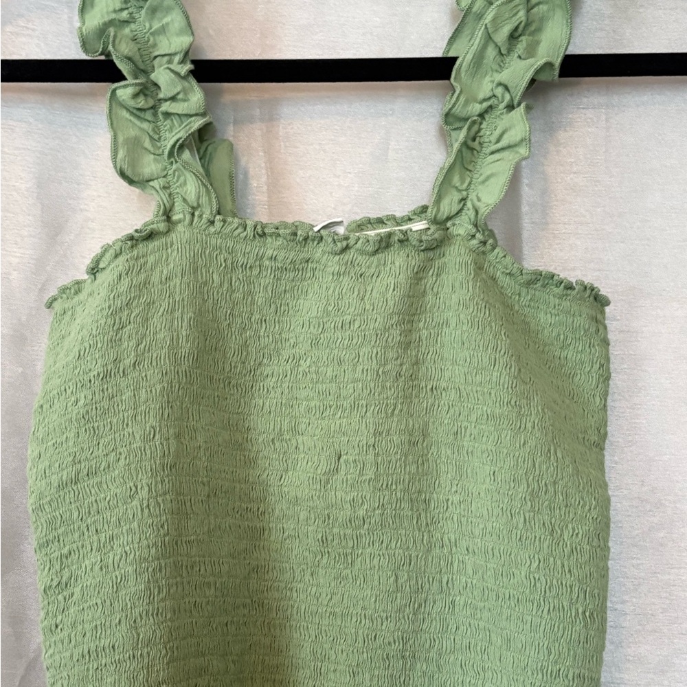 Green Ruffled Women's Top by Aerie size S